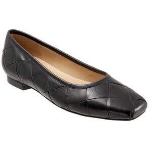 NIB Trotters Black Leather Ballet Flats Memory Foam “Hanny” sz 10 Wide